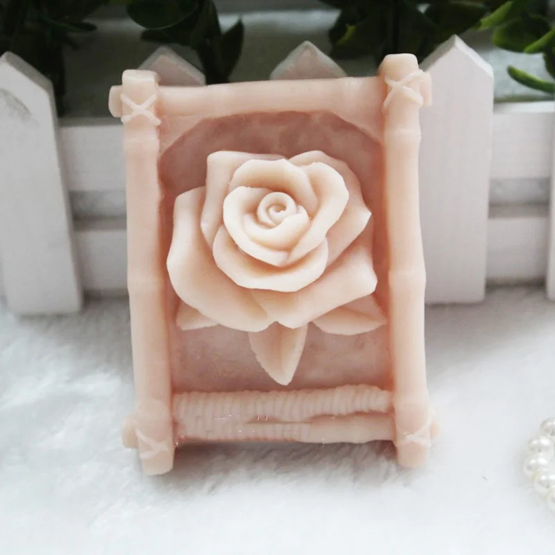 

Rose Shape Soap Silicone Mold Flower Resin Craft Tools For Valentine's Day Square Handmade Making Soap Molds
