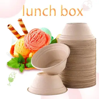 

50PCS 350ML/14.7OZ Biodegradable Bowl Summer Food Supplies For Ice Cream Chili Soup Household Kitchen Tools