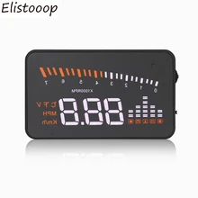 Elistoooop Автомобильный дисплей Универсальный X5 " Безопасность HUD OBD II или EUOBD км/ч MPH Превышение скорости топлива параметры проектор дисплей