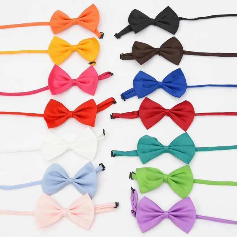 

50pcs Random Colors Wholesale Dog Bow Tie Pet Grooming Accessories Rabbit Cat Cravat Adjustable Bowtie Polyester & Cotton