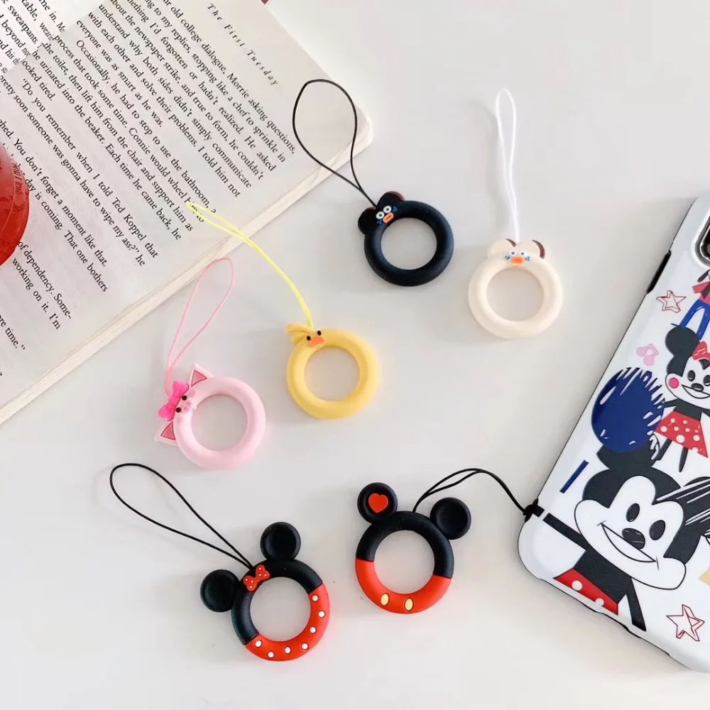 ل airpods الاكسسوارات البنصر حزام الكرتون العالمي ل فون سماعة حلقة مكافحة الإفلات حبل/redmi الهاتف المحمول الحبل