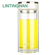 Двойное стекло кристально прозрачное стекло для воды автомобильный фильтр для чашки чая с крышкой Бытовая портативная чашка большая емкость чашка для воды чайная чашка