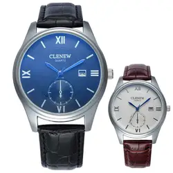 Для мужчин эксклюзивная высокое качество кварцевые наручные часы в классическом стиле из искусственной кожи кожаный ремешок в деловом