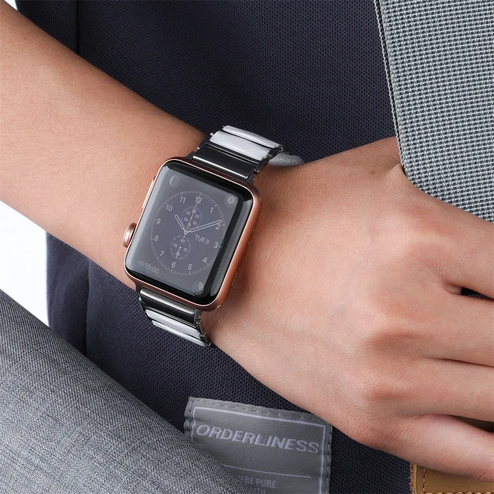 Сменные Удобные часы из нержавеющей стали ремешок для Apple Watch серии 1/3 38 мм женские