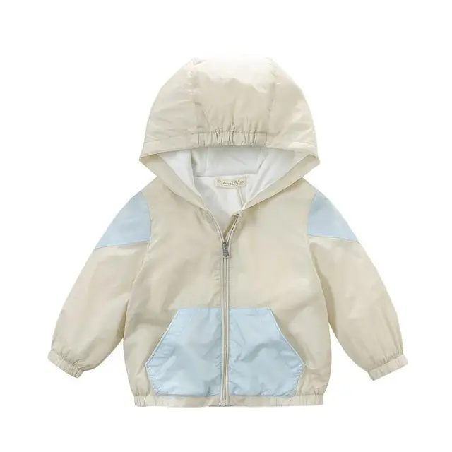 Brand 2017 Spring child boy clothes kid baby boy spring jacket hooded patchwork 2 layers infant