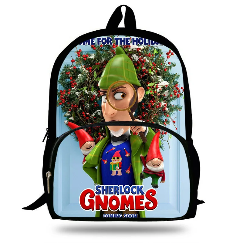 

16inch School Bag for Boys&Girls Sherlock Gnomes Printed School Backpack Schoolbag Teenager Backpacks Kids Bags Mochila Escolar