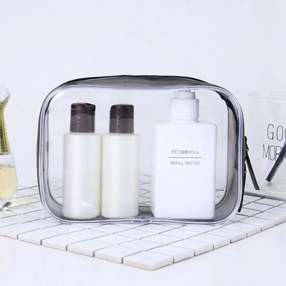 

Large Capacity PVC Cosmetic Bag PVC Travel Organizer Portable Transparent Makeup Case Female Women Toiletry Make Up Bag Neceser