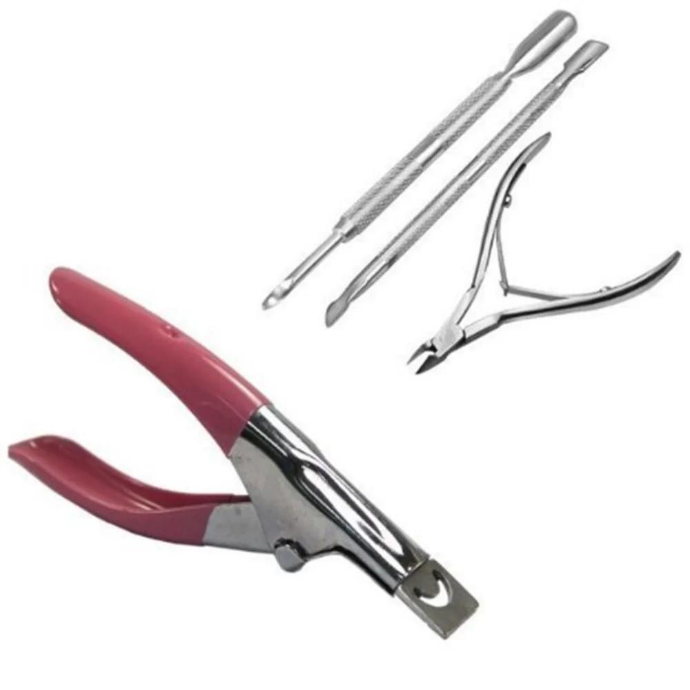Premium Stainless Steel Cuticle Pusher Cutter Trimmer Nail Exfoliating