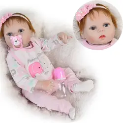 Полный силиконовые reborn baby куклы 22 "57 см Bebe реальное возрождение corpo де силиконовые inteiro menina bonecas детский подарок модные куклы