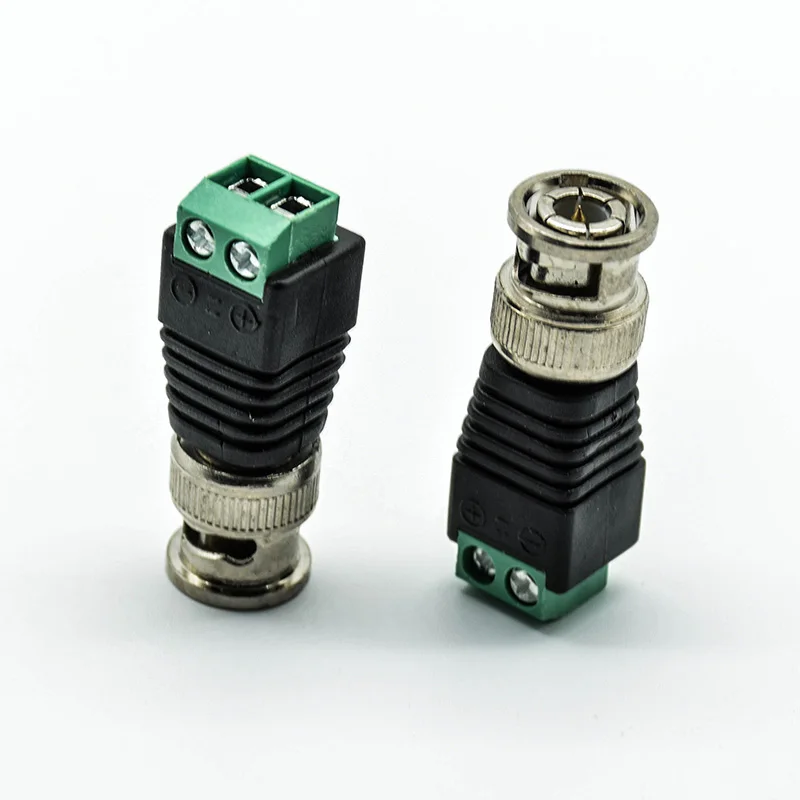 2 шт./лот Mini Coax BNC коннектор UTP Video Balun Plug DC адаптер для камеры видеонаблюдения