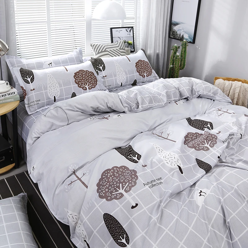 

Cartoon Tree Pattern Bedding Sets 3/4pcs Soft Comfortable Family Set Sheet Duvet Cover Pillowcase Flat Sheet Bed Linings