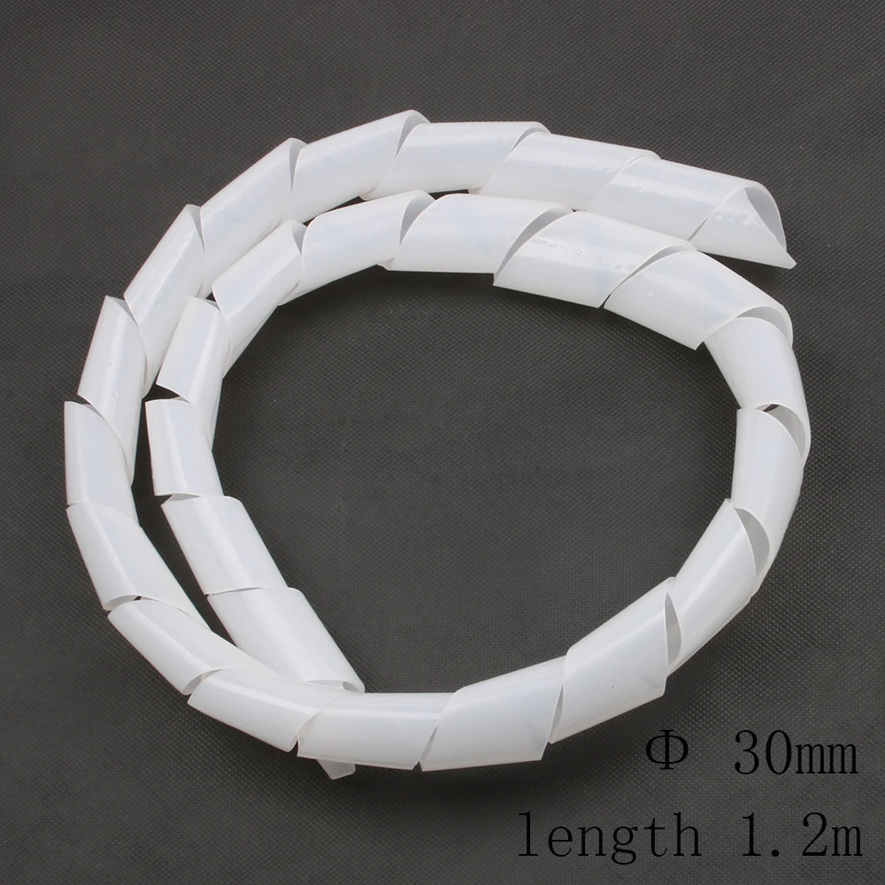 

Spiral wrapping band SWB-30 diameter 30mm About 1.1M length White Cable casing Cable Sleeves Winding pipe Spiral Wrapping