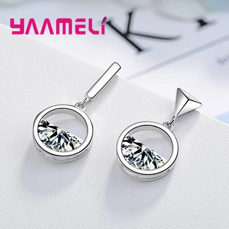

YAAMELI JEWELS 925 Sliver High Polished Drop Earrings with AAA Austrian Cubic Zirconia for Wedding Party Jewelry