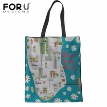 FORUDESIGNS/Нью-Йорк модного дизайна для девочек; холщовые сумки многоразовые дамы сумка Eco большой ящик для хранения сумки для шоппинга для женщин
