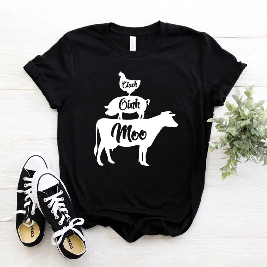 Женская футболка из хлопка с изображением поросенка коровы курицы любви