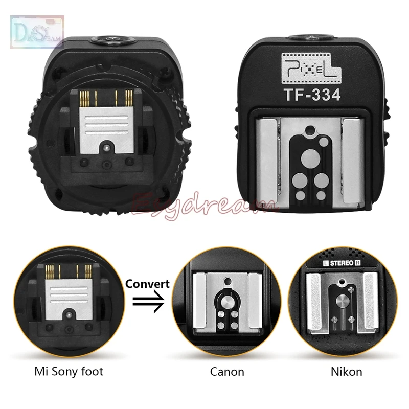 Pixel TF-334 адаптер Горячий башмак для Nikon Canon Flash и sony новая многоинтерфейсная камера A7 A9 A5100 A6600 A6500 A6100 A99 A77II