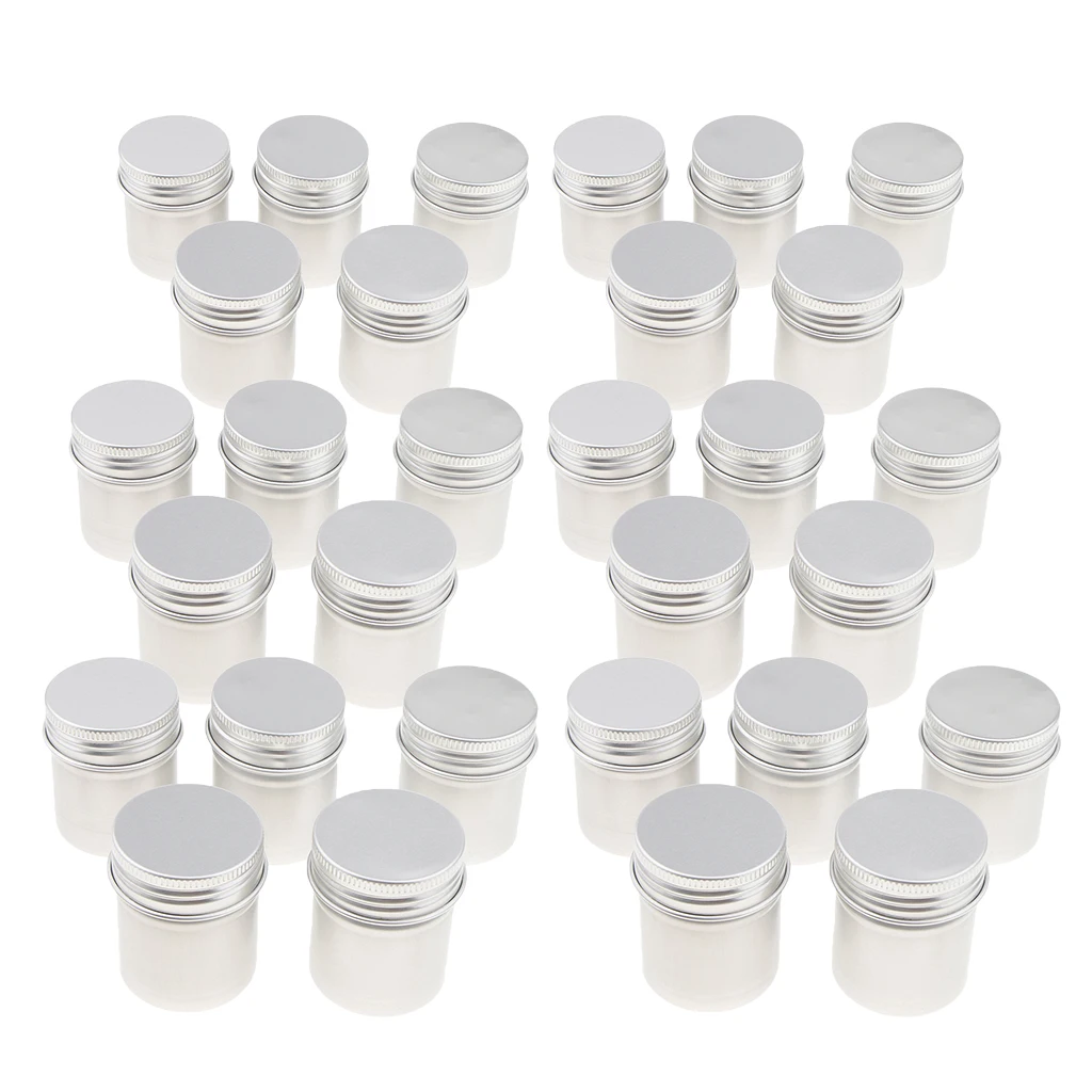 30x 50ml Aluminium Tin Lip Balm Tin Pot Cosmetic Cream Jar Bottle Container