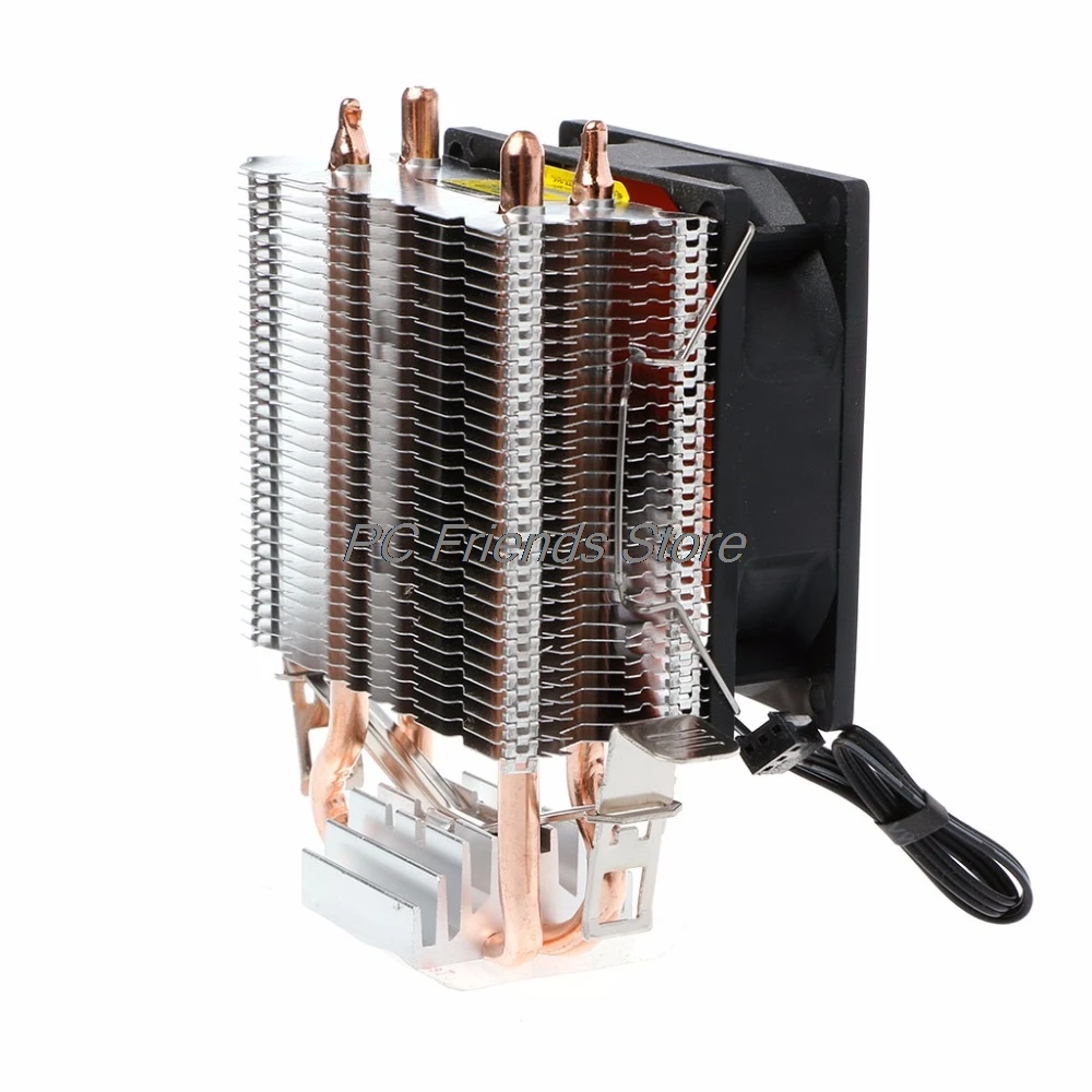 2 Heatpipe Aluminium PC CPU Cooler Cooling Fan For Intel 775 1155 AMD 754 AM2 5