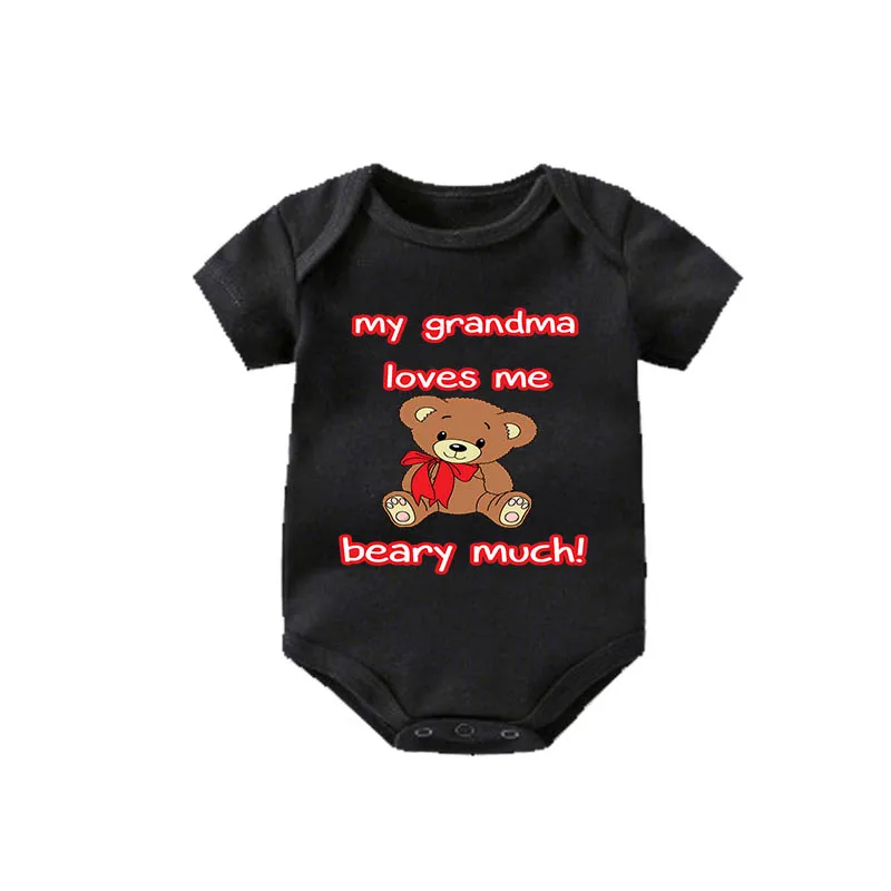 

Culbutomind my grandma love me Baby Bodysuit Cotton Short Sleeve Baby Boys Girls Clothes Funny Baby Clothing Newborn Baby Shower