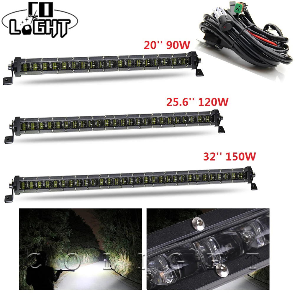 

CO LIGHT Led Bar 20 25.6 32Inch Led Flood Light Lights 90W 120W 150W for Auto 4X4 Light Suv Truck Kamaz Mining Farm 10-30V 6000K