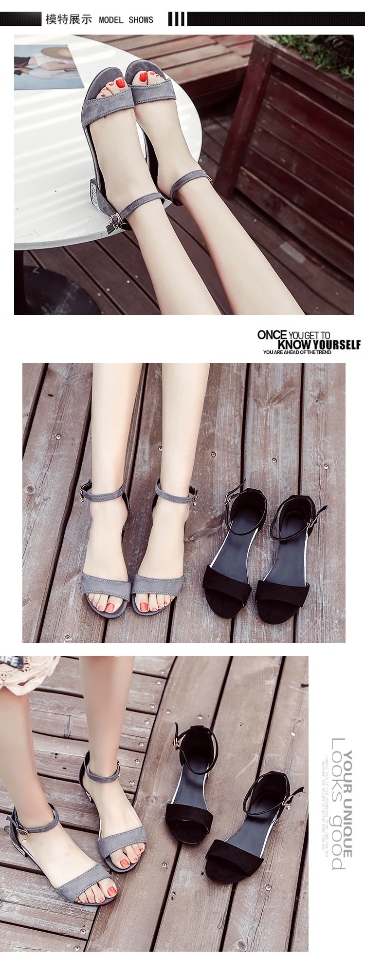 Женские босоножки; простая элегантная обувь из флока с пряжкой в Корейском стиле; женская обувь на плоской подошве для отдыха; универсальная летняя женская обувь; шикарная нескользящая обувь для студентов