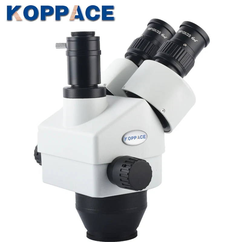  KOPPACE Trinocular Stereo microscope lens7X-45X Magnification Trinocular Stereo Zoom Microscope 1X 