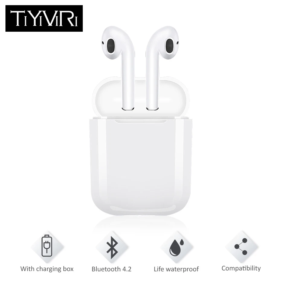

i9 Bluetooth Earphones Wireless Stereo Headphones True Wireless Earbuds Noise Canceling Microphone for Iphone Android Xiaomi