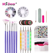 Акриловых ногтей кисти для УФ-геля польский кисти для рисования картин ручка нанесение точек на ногти комплект Чистый Кисть для маникюра Набор ногтей инструменты