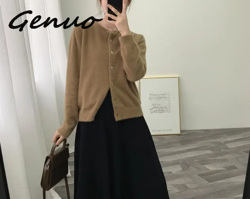 

Genuo New Soft Cashmere Elastic Sweaters and Pullovers for Women Autumn Winter Sweater O-Neck Female Wool Knitted Brand Tops