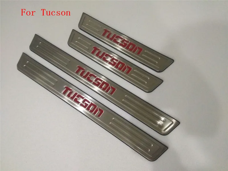 Нержавеющая сталь Боковая дверь подоконник крышка/Накладка 4 шт./компл. автомобильные аксессуары для hyundai Tucson 2005 до 2012 стайлинга автомобилей