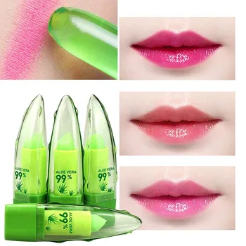 

Natural 99% Aloe Vera Lipstick Long Lasting Color Temperature Change Moisturizing Lipstick Women Lips Moisturizing Cosmetic