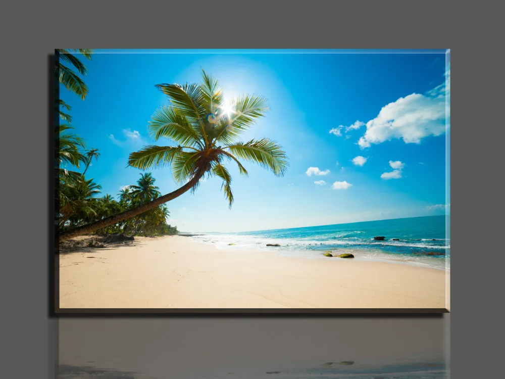 Free shipping 1 Piece Hot Beautiful beaches Wall Decor oil painting