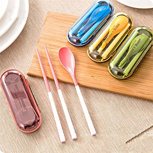 Jezebel viaje cubiertos cuchara tenedor portátil Kit vajilla establece Picnic Spork cuchara plegable de Camping utensilios para el turismo
