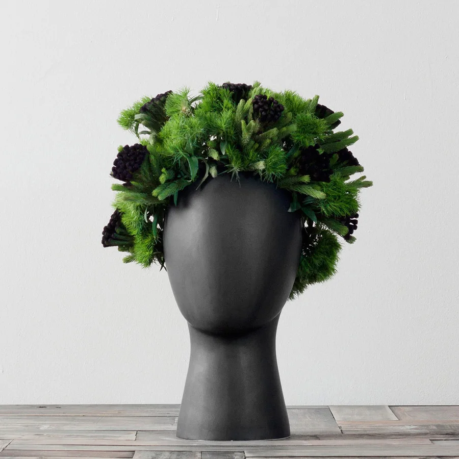Керамическая ваза скандинавского дизайна креативная Модная белая ваза Свадебный домашний декор Современная фарфоровая ваза фигурная форма головы ваза
