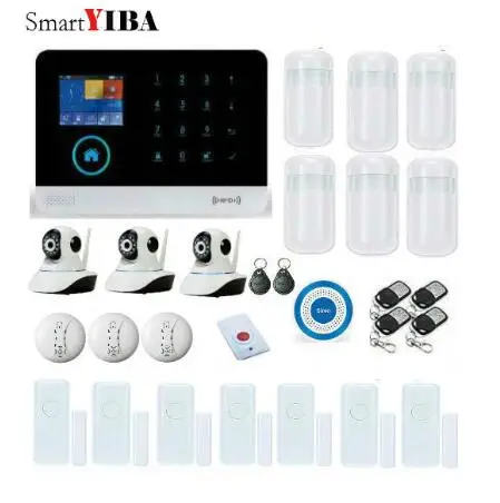 SmartYIBA WiFi GPRS SMS APP Remote Control Camera Security Alarm RFID Card Arm Disarm Smart House Alarm 3G Network Alarm Panel