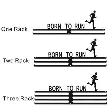 

BORN TO RUN Running Black Sports Marathon Display Medal Hanger