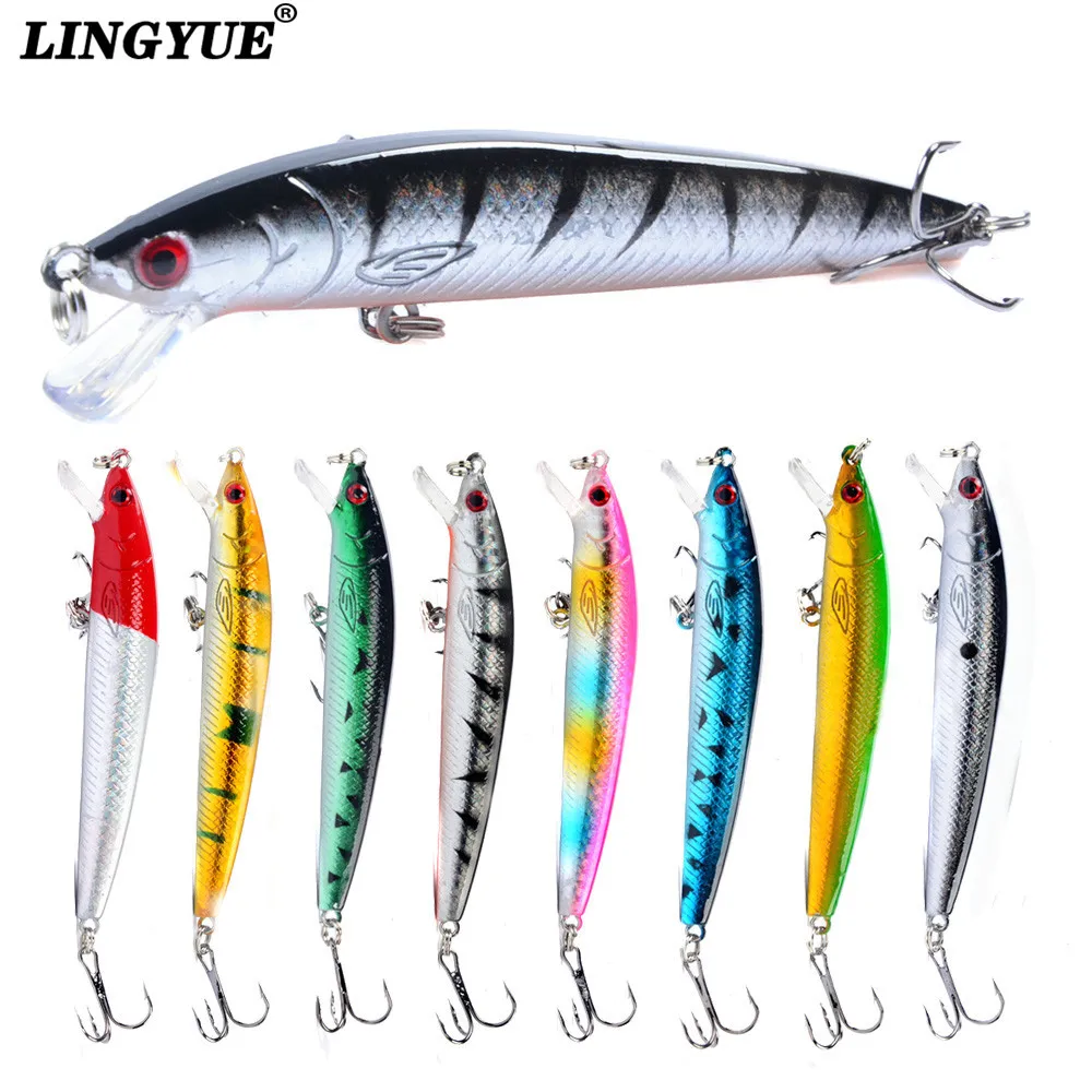 

8PCS/lot Fishing Lures 10cm/8.5g Hard Baits Artificial bait 8 Colors Minnow lure fish Wobblers feeder Fishing Tackle pesca 004