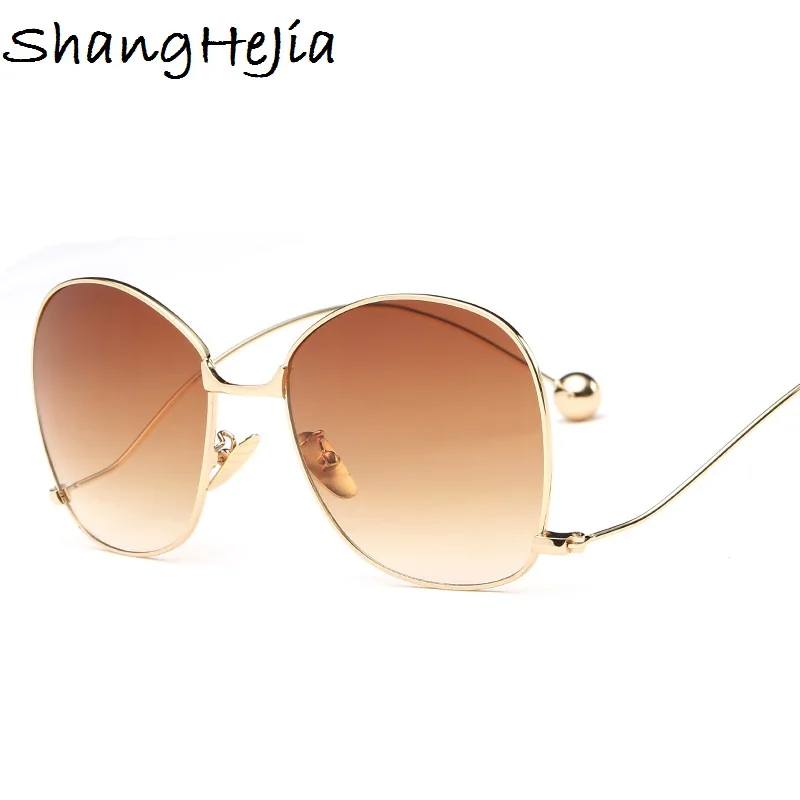 

Summer Style Gradient Fashion Sunglasses Women Oversized Clear Lens Optics Metal Frame UV400 Vintage Sun Glasses Retro Eyewear