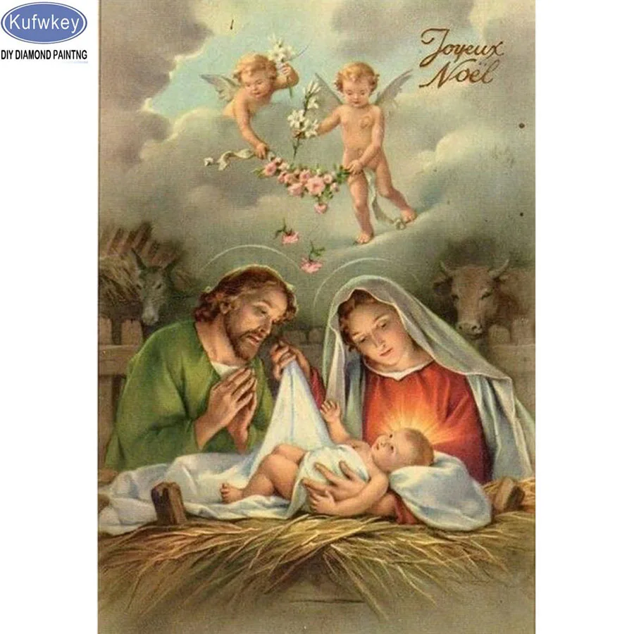 

5D DIY Diamond Painting Diy Square Full Diamond Embroidery Icon Religion Rhinestones Cross Stitch Kits Mosaic Handicrafts gift