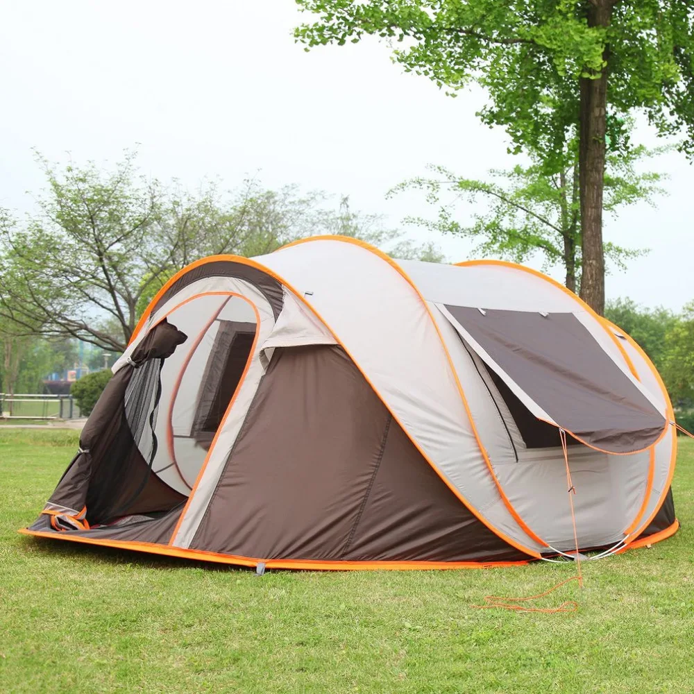 

Outdoor 3-4 persons automatic speed open throwing pop up windproof waterproof beach camping tent large space Free dropshipping