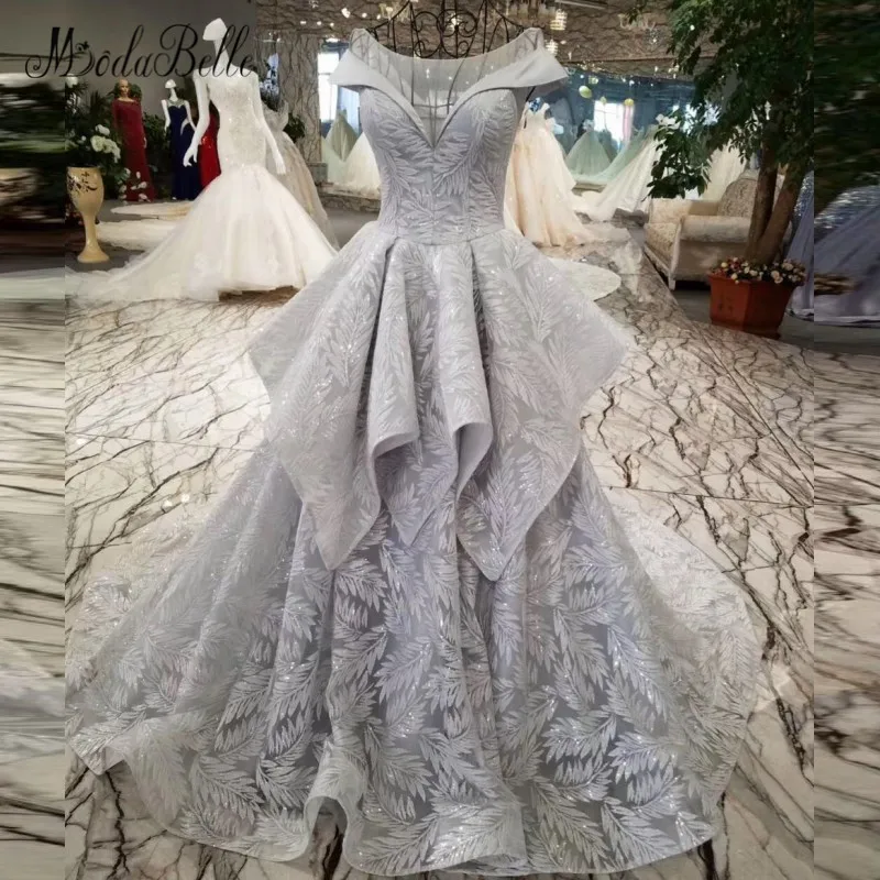 

modabelle Arabe Kaftan Gray Evening Dress Sequin With Embroidery Real Photo 2018 Peplum Evening Gowns Pink Engagement Dress