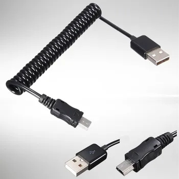 

Mini USB Cable Coiled USB A Type Male USB to Mini USB Male 5pin Connector Spiral Stretch Data Cable