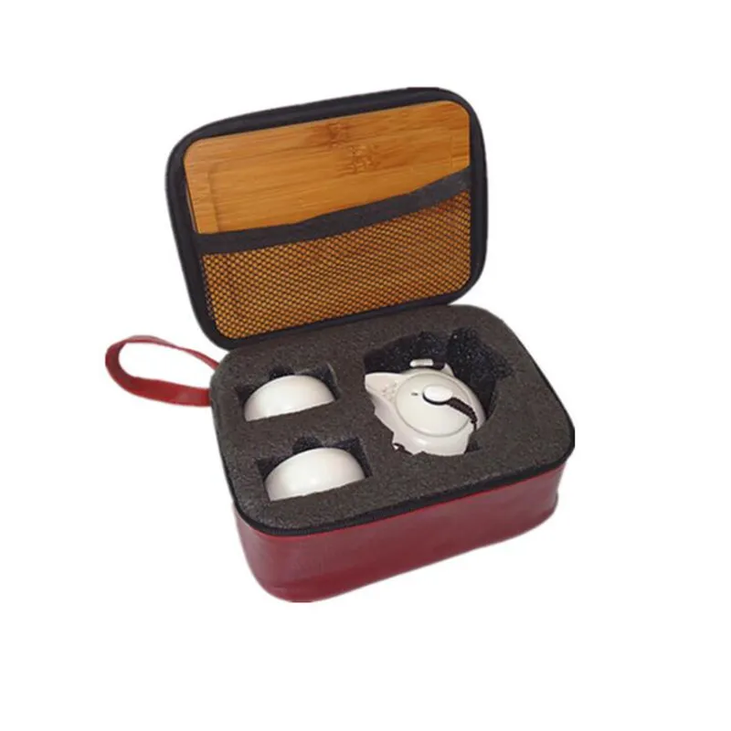 1 pot 2/4 cups Travel Bag Ding kiln tea Sets portable travel tea set,quick cup,TeaPot Kettle,Gaiwan.kung fu set