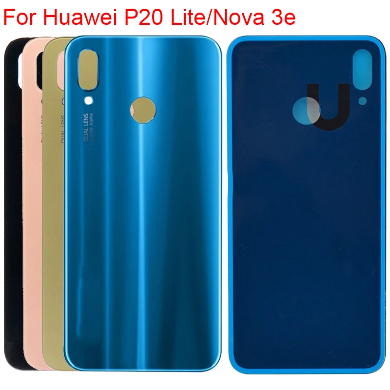 Корпус для huawei P20 Lite, крышка для батареи, Задняя стеклянная дверь, чехол для huawei Nova 3e/3i, задняя крышка, замена корпуса