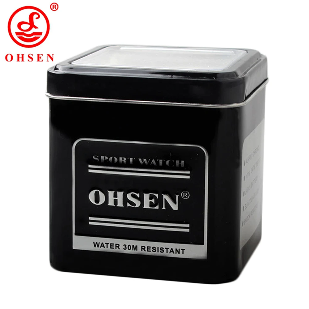 Оригинальные наручные часы OHSEN фирменные коробки для часов черные наручные часы металлический корпус коробка подарка упаковывая на заказ защиты