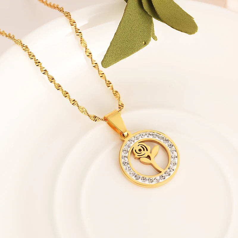 Bangrui New Cute flower dolphin starfish Shape CRYSTAL Pendant Fashion Trendy gold sweater chain Necklace For Women Gift PNG | Украшения и
