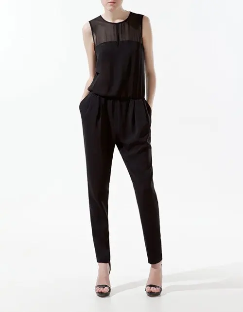 Summer Fashion Jumpsuit Deep Slit at Back Tank Sleeveless