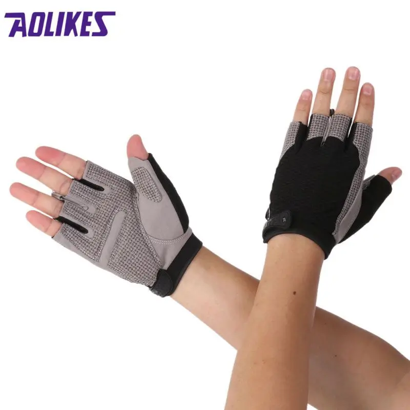 1Pair Men Women Custom Fitness Gym Exercise Training Gym Gloves Body Building Training Sports Fitness Weight Lifting Gloves W13