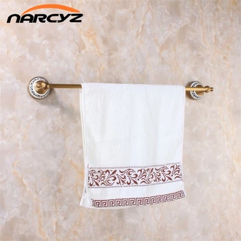 

Towel Bars 60cm Single Wall Mounted Towel Bar Towel Holder Solid Brass Antique Finish Bath Products Bathroom Accessories 9064K