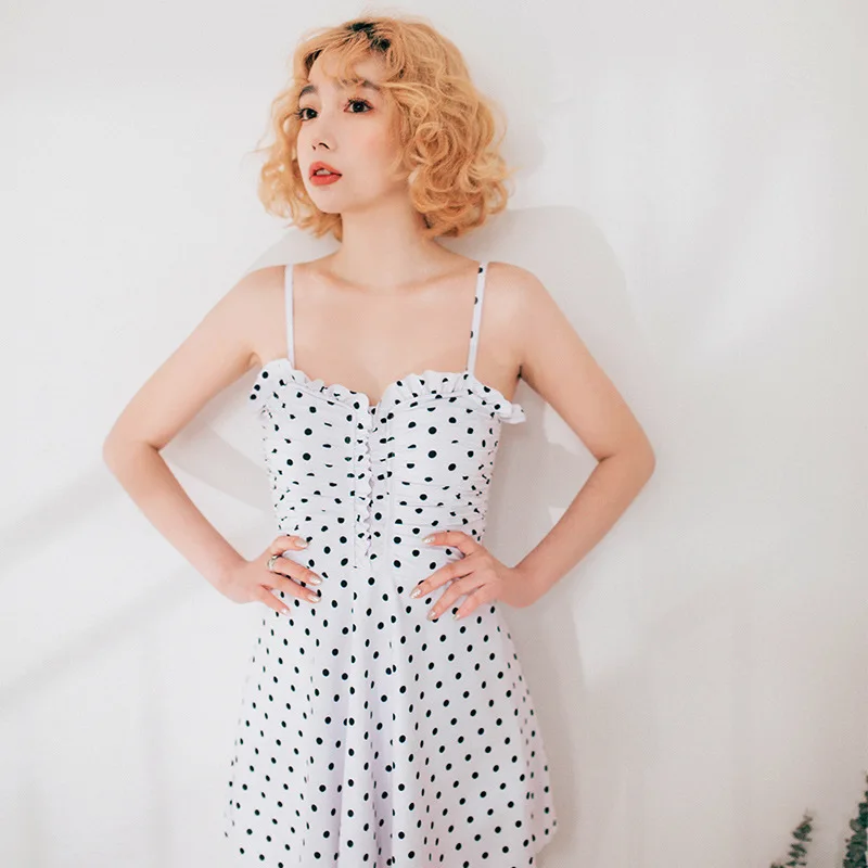 

Women's Bathing Suits Summer Swimsuits May Female Beach Swimsuit Free Shipping Fold Cover Sexy Push Up Skirt Women Dot Spandex